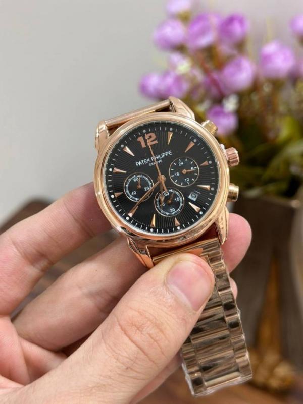 Patek Philipp Rose & Black Dial Chronograph Working