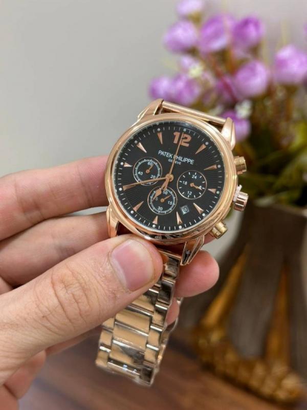 Patek Philipp Rose & Black Dial Chronograph Working