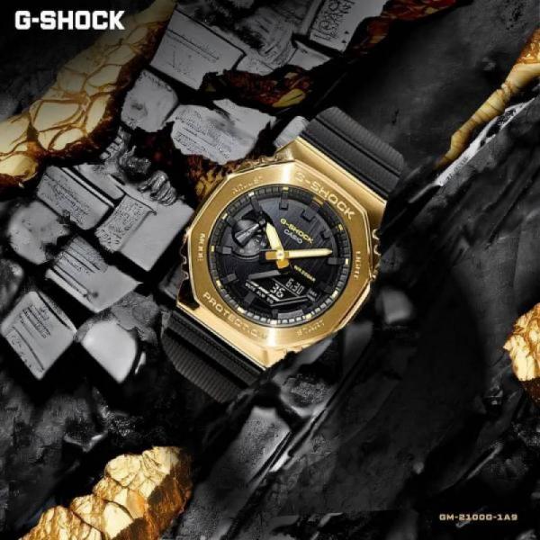 Casio g shock gm2100 black gold