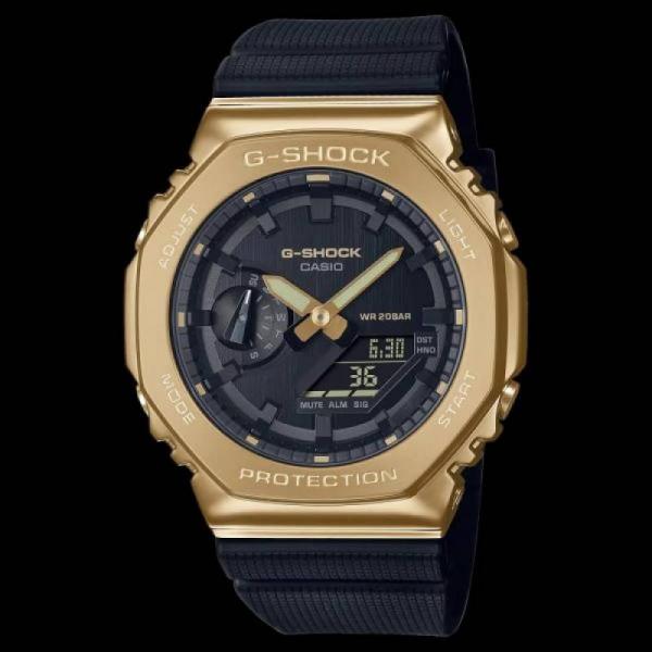 Casio g shock gm2100 black gold