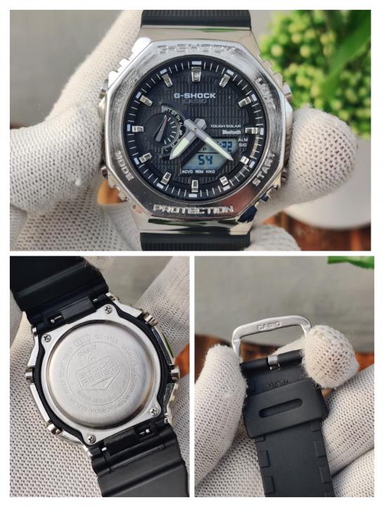 CASIO G-SHOCK 2100 METAL SILVER BLACK DIAL AT196