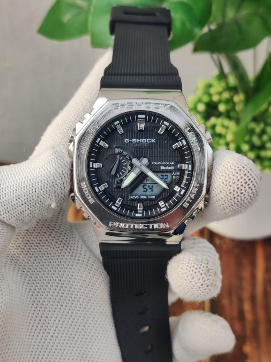 CASIO G-SHOCK 2100 METAL SILVER BLACK DIAL AT196