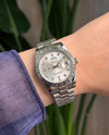 Rolee_x Oyster Perpetual Day Date Diamond Silver White