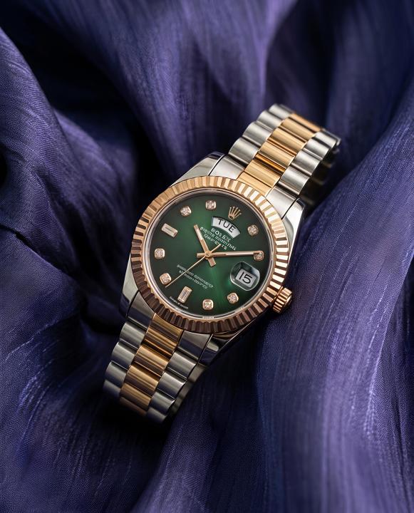 Rolee_x Oyster Perpetual Day Date Diamond 2Ton Copper - Green