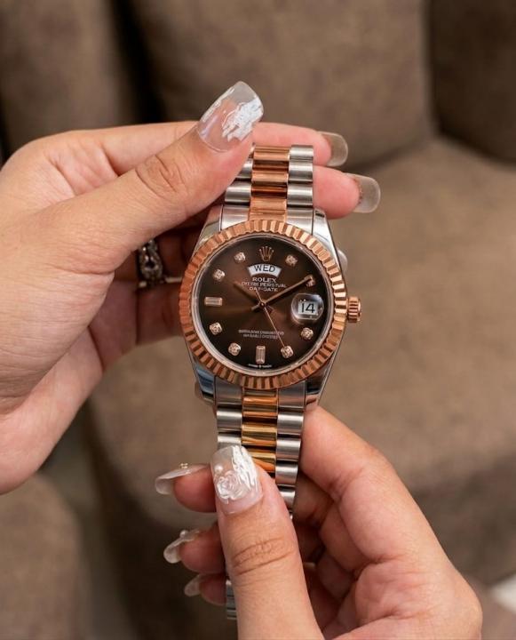 Rolee_x Oyster Perpetual Day Date Diamond 2Ton Copper - Brown