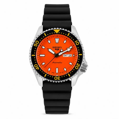 Seiko Sports 5 Black Orange