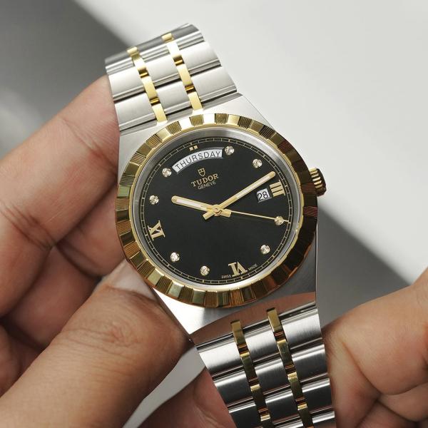 Tudor Royal Automatic 2 ton gold black Diamond