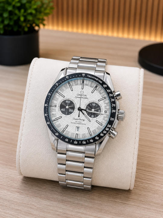 Omeggaa Speedmaster Chronometer Silver Black AT435