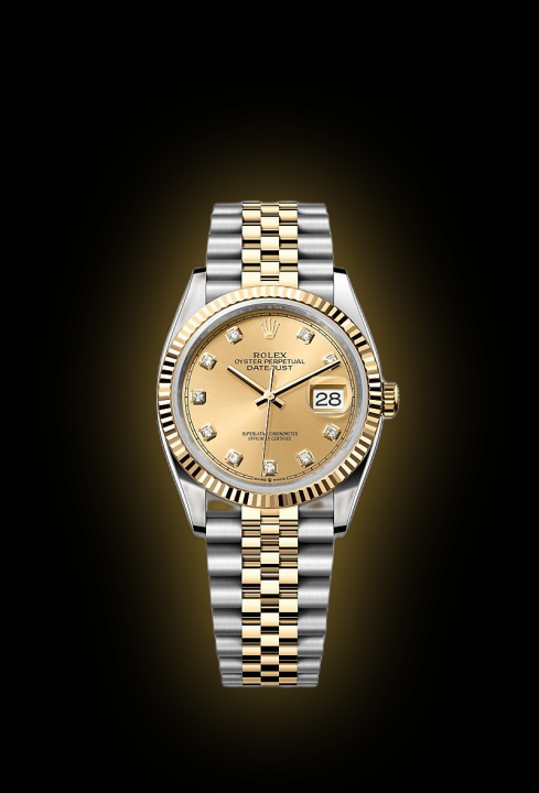 ROLEEX Oyster perpetual Date Just Automatic TT GOLD DIAMOND 478