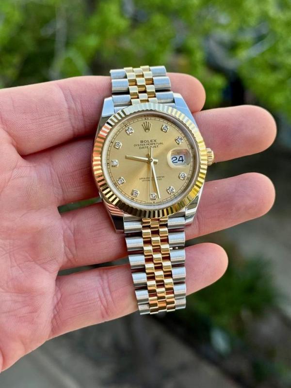 ROLEEX Oyster perpetual Date Just Automatic TT GOLD DIAMOND 478