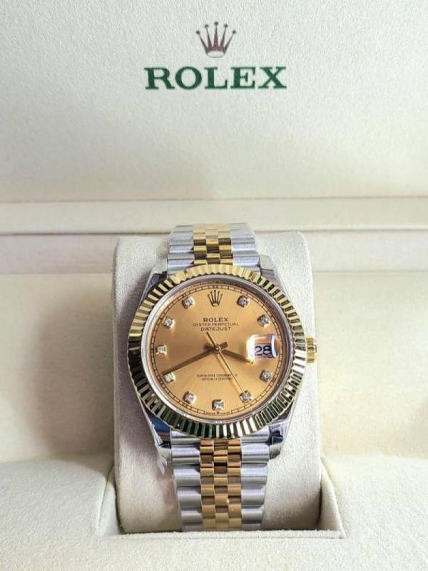 ROLEEX Oyster perpetual Date Just Automatic TT GOLD DIAMOND 478