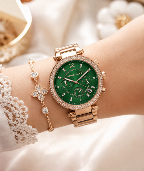 Michael Korrs Parker Rosegold Green Dials