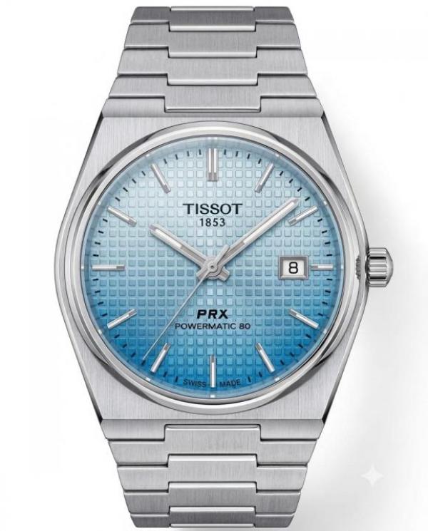 Tissoo_t 1853 PRX Silver Sky blue White Dial