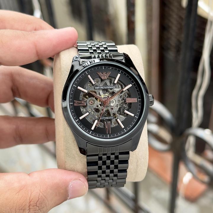 Emporio Armaan_i Antonio Black Automatic Watch For Men