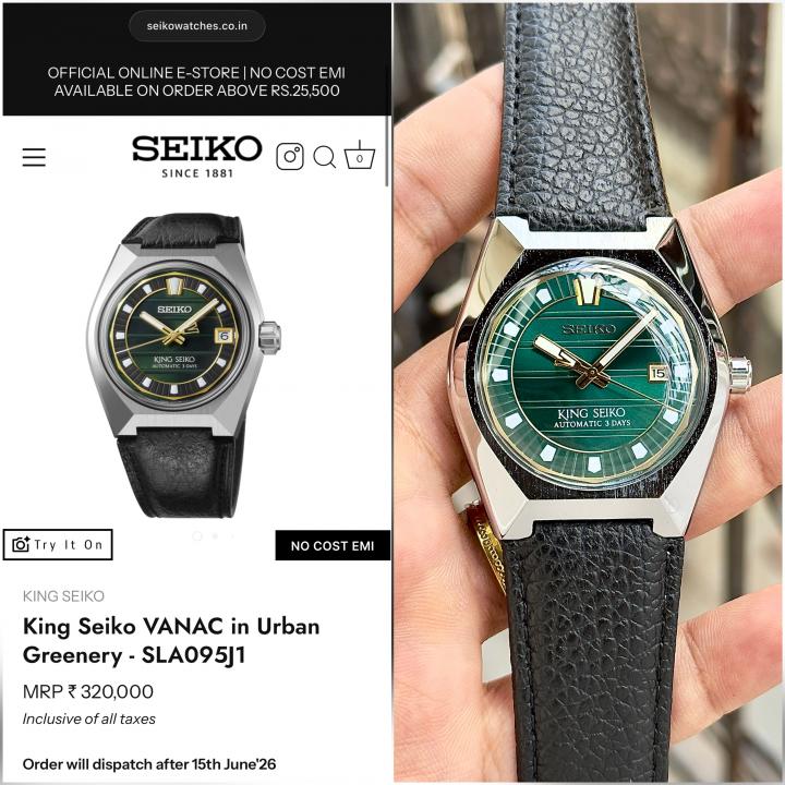 Seiko King Vanac Automatic black green