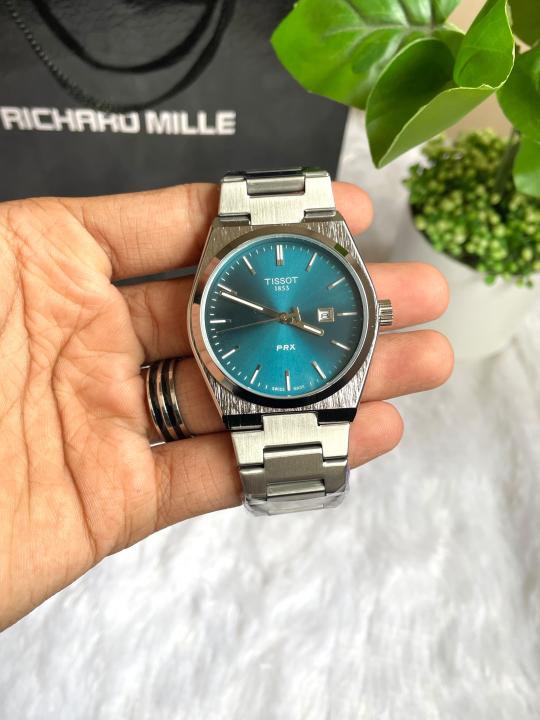 TISSSOT PRX QUARTZ SILVER BLUE AT104