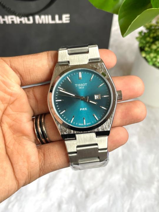 TISSSOT PRX QUARTZ SILVER BLUE AT104