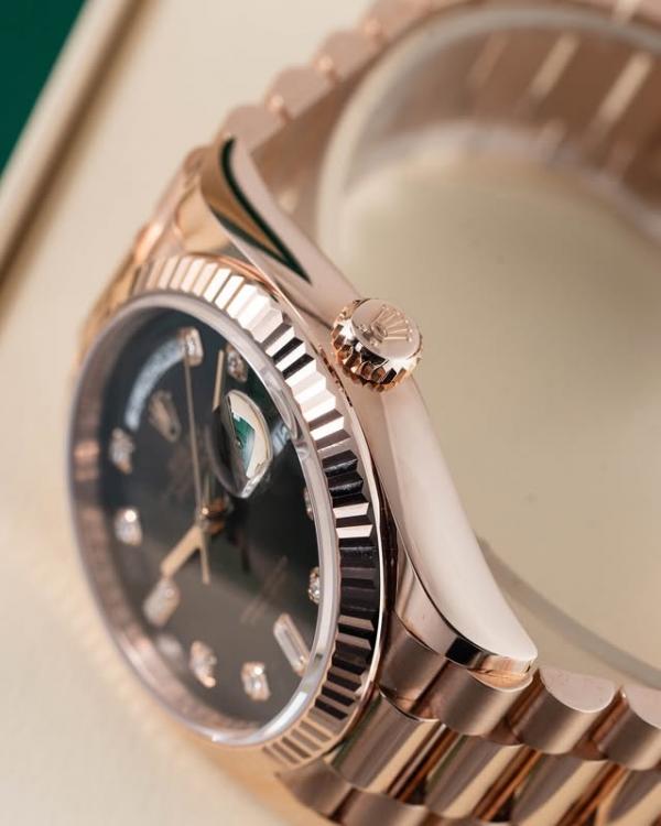 Rolee_x Oyster Perpetual Day Date Diamond Cooper Brown 40 Battery