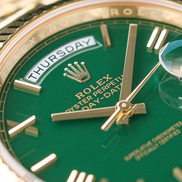Rolee_x Oyster Perpetual Day Date 40 Battery Gold-Green