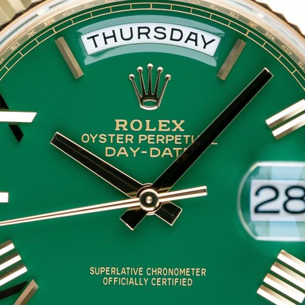 Rolee_x Oyster Perpetual Day Date 40 Battery Gold-Green