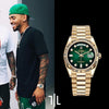 Rolee_x Oyster Perpetual Day Date Diamond Gold-Green 40 Battery