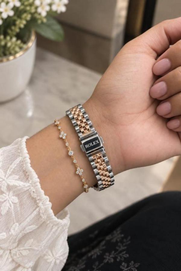 Roleex Women Date Just Diamond Two Tone