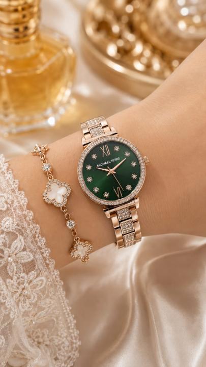 Michael l Kors Sofi Diamond Coper Green