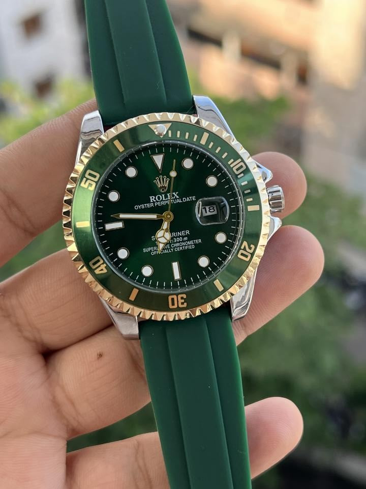 ROLEEX SUBMARINER BELT GREEN PREMIUM WATCH