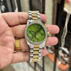 Michae_el Kors Lexington Chronograph womens 2 ton gold green