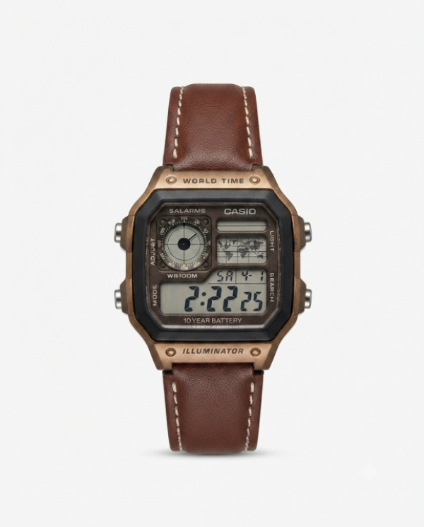 Casio AE-1200 Illuminator Brown Leather
