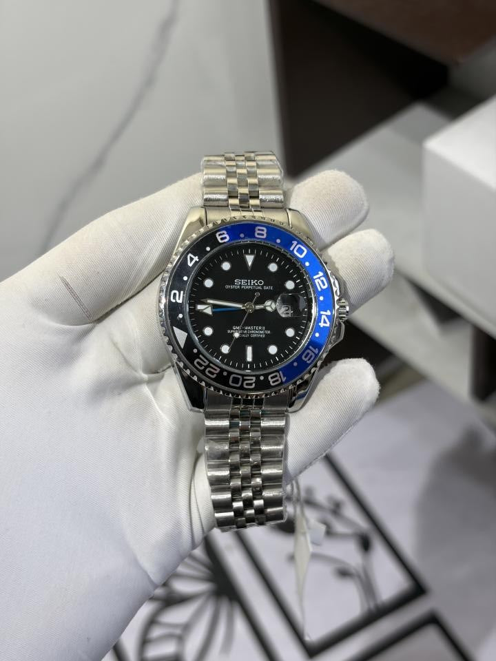 SEIKO GMT MASTER 2 SWISS MOVEMENT LIKE AUTO BUTTERFLY LOCK 1014