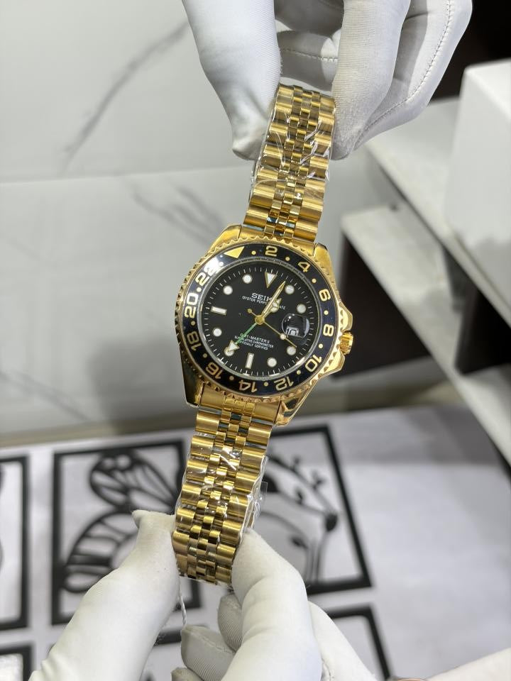 SEIKO GMT MASTER 2 SWISS MOVEMENT LIKE AUTO BUTTERFLY LOCK 1015