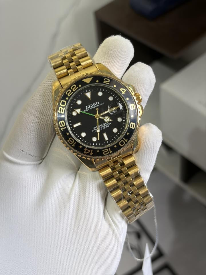 SEIKO GMT MASTER 2 SWISS MOVEMENT LIKE AUTO BUTTERFLY LOCK 1015