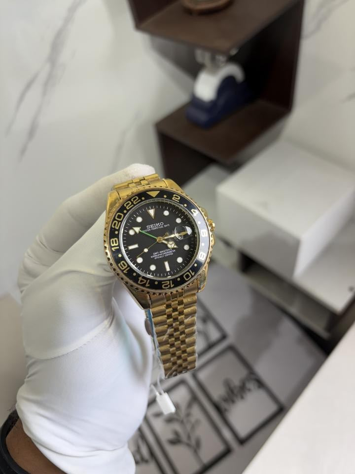SEIKO GMT MASTER 2 SWISS MOVEMENT LIKE AUTO BUTTERFLY LOCK 1015