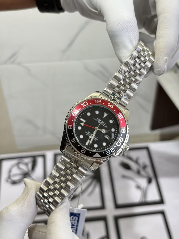 SEIKO GMT MASTER 2 SWISS MOVEMENT LIKE AUTO BUTTERFLY LOCK 1017