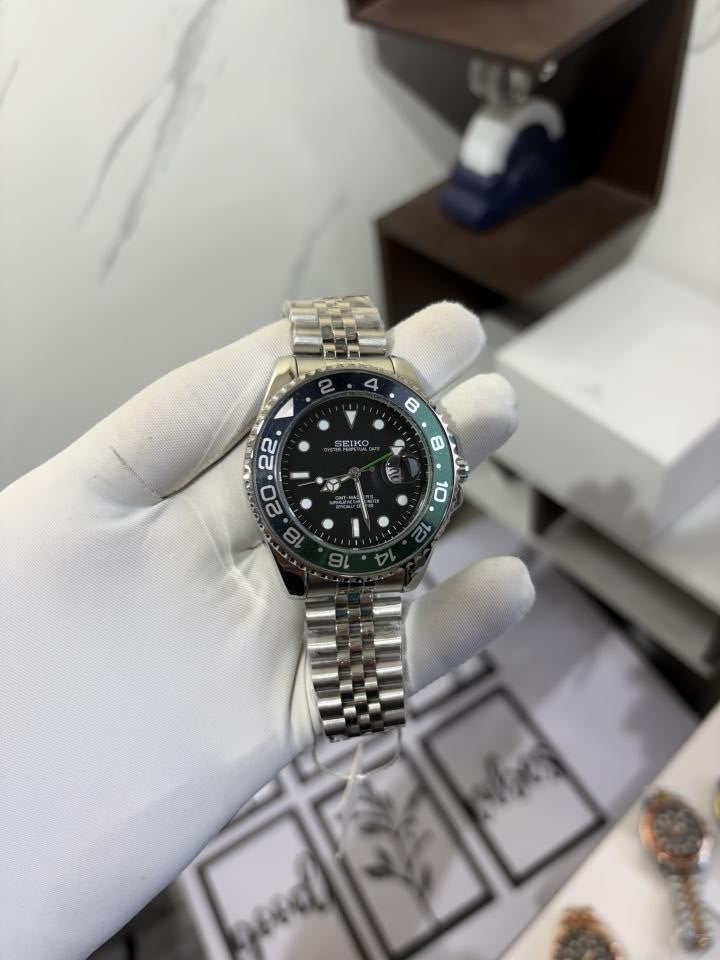 SEIKO GMT MASTER 2 SWISS MOVEMENT LIKE AUTO BUTTERFLY LOCK 1018