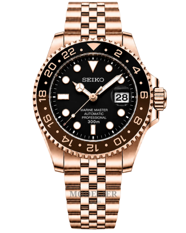SEIKO GMT MASTER 2 SWISS MOVEMENT LIKE AUTO BUTTERFLY LOCK 1019