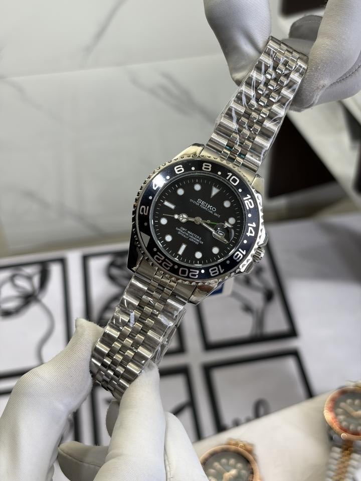 SEIKO GMT MASTER 2 SWISS MOVEMENT LIKE AUTO BUTTERFLY LOCK 1020