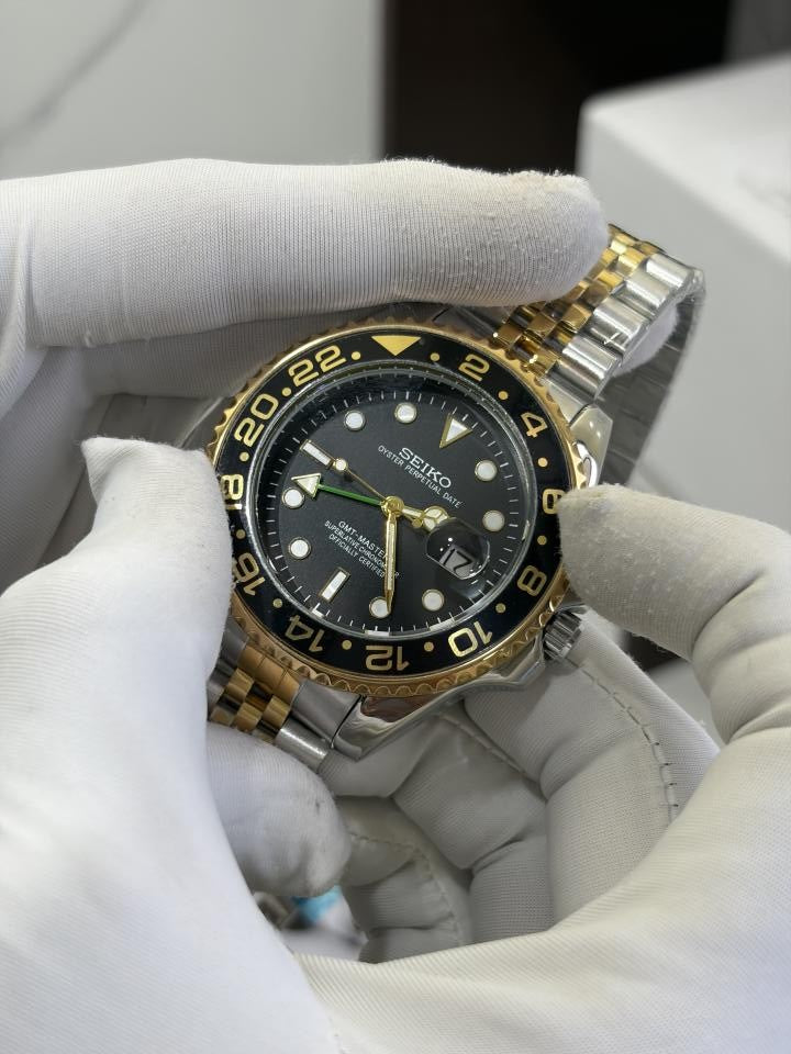 SEIKO GMT MASTER 2 SWISS MOVEMENT LIKE AUTO BUTTERFLY LOCK 1022