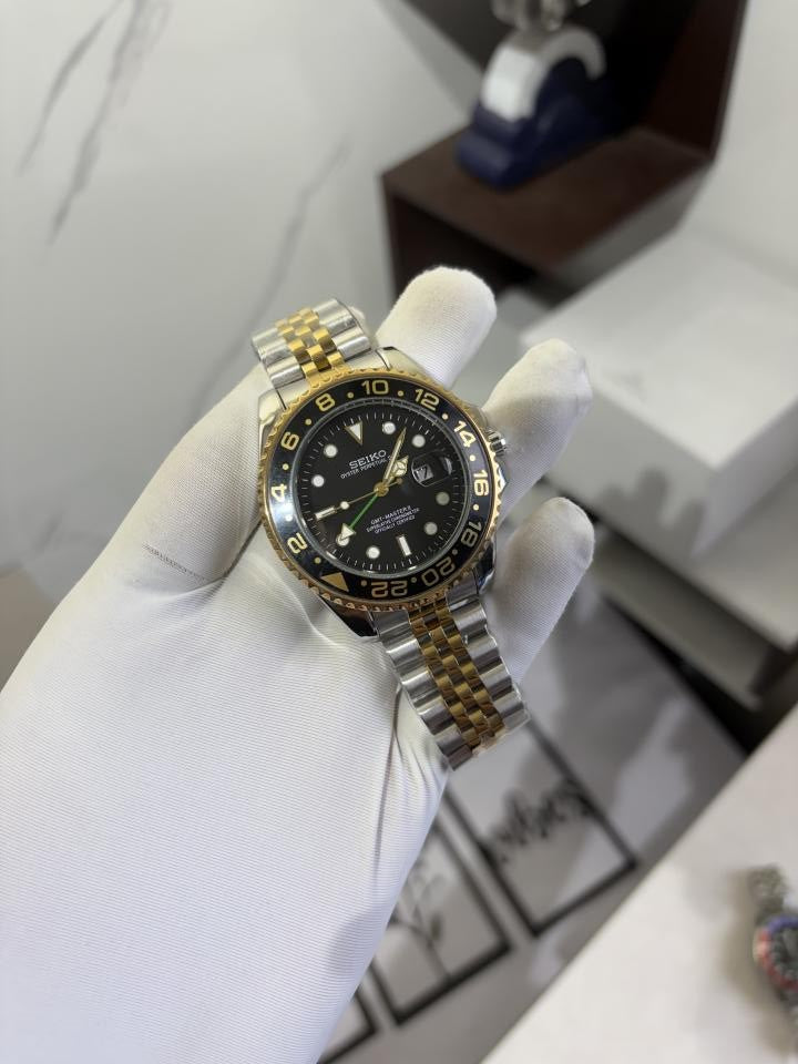 SEIKO GMT MASTER 2 SWISS MOVEMENT LIKE AUTO BUTTERFLY LOCK 1022