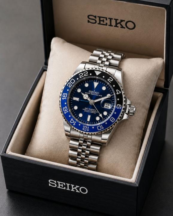 SEIKO GMT MASTER 2 SWISS MOVEMENT LIKE AUTO BUTTERFLY LOCK 1023