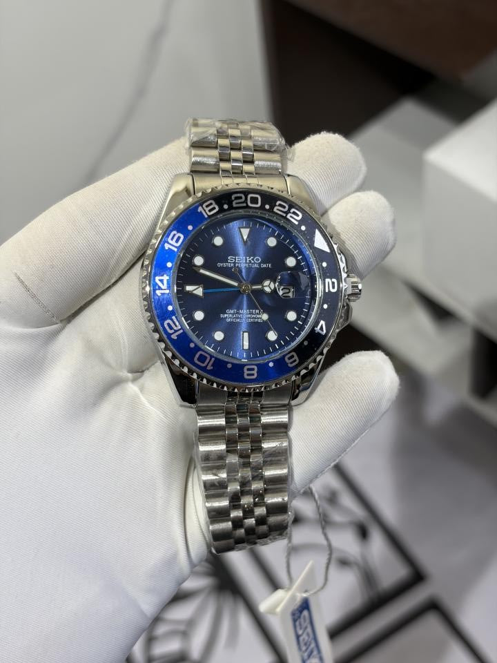 SEIKO GMT MASTER 2 SWISS MOVEMENT LIKE AUTO BUTTERFLY LOCK 1023
