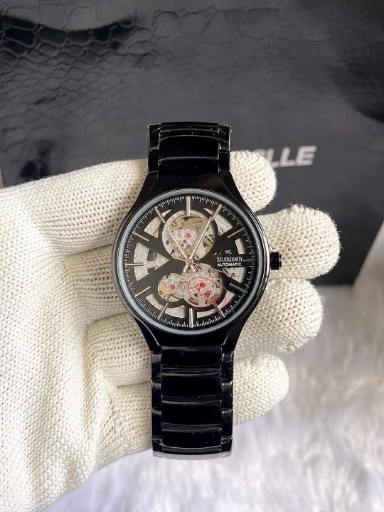Rad0 True Round Automatic Black Silver Dial AT445