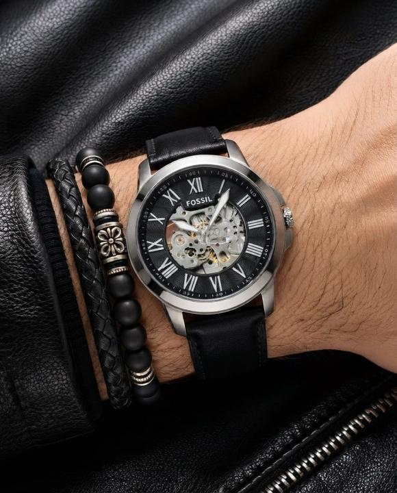 Fossii_l Grant Automatic black silver Black