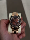 Seiko Oyster Perpetual Day Date Movment Like Automatic Copper-Brown-Arabic