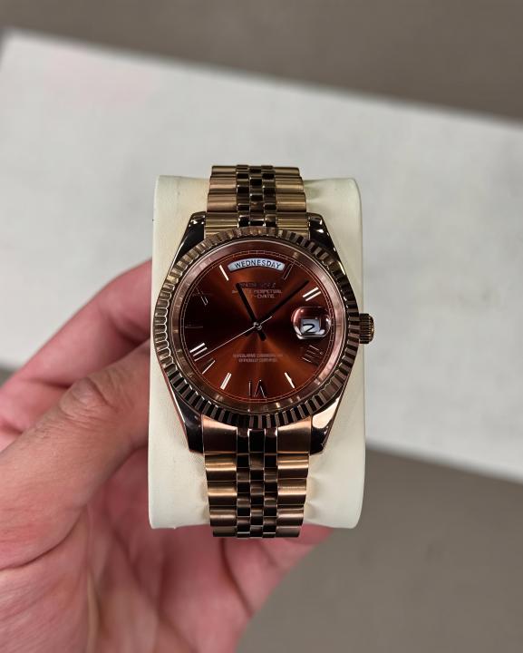 Seiko Oyster Perpetual Day Date Movment Like Automatic Copper-Brown-Arabic
