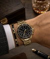 Fossiil Mens Chronograph Date Gold Black
