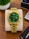 ROLEEX DAYDATE GOLD GREEN ROMAN DIAL AT299