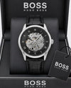 BOSS Principle Skeleton Mens Automatic black and silver