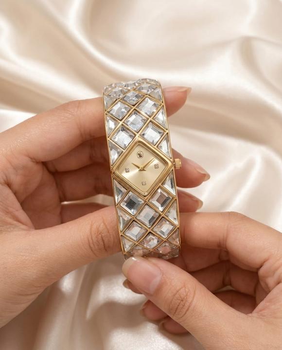 Swarrovsk_i Curiosa Bangle   Gold To Gold
